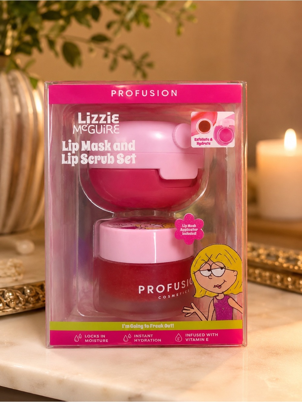 Profusion Cosmetics Lizzie McGuire Lip Mask and Lip Scrub Set - Pink